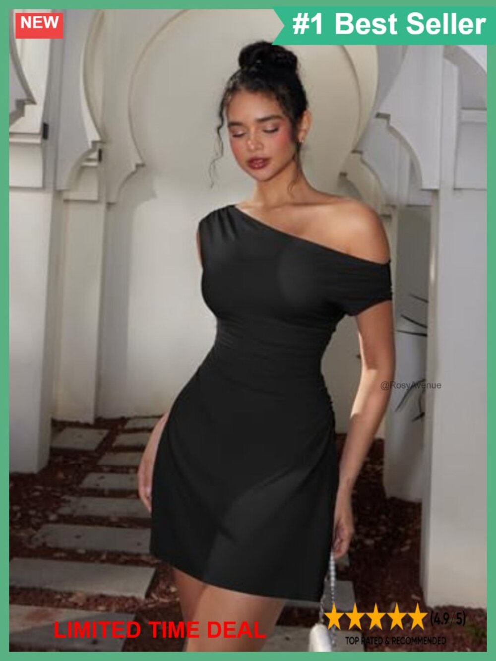 Off Shoulder Sleeveless Ruched Flare Mini Dress Club Party - Picture 2 of 6